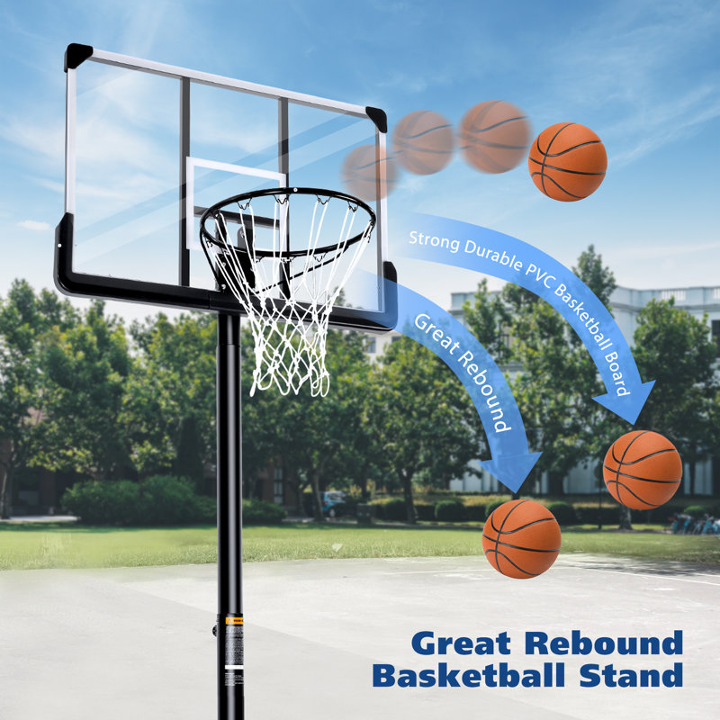 MaxKare Adjustable Height Steel Portable FullSize Basketball Hoop